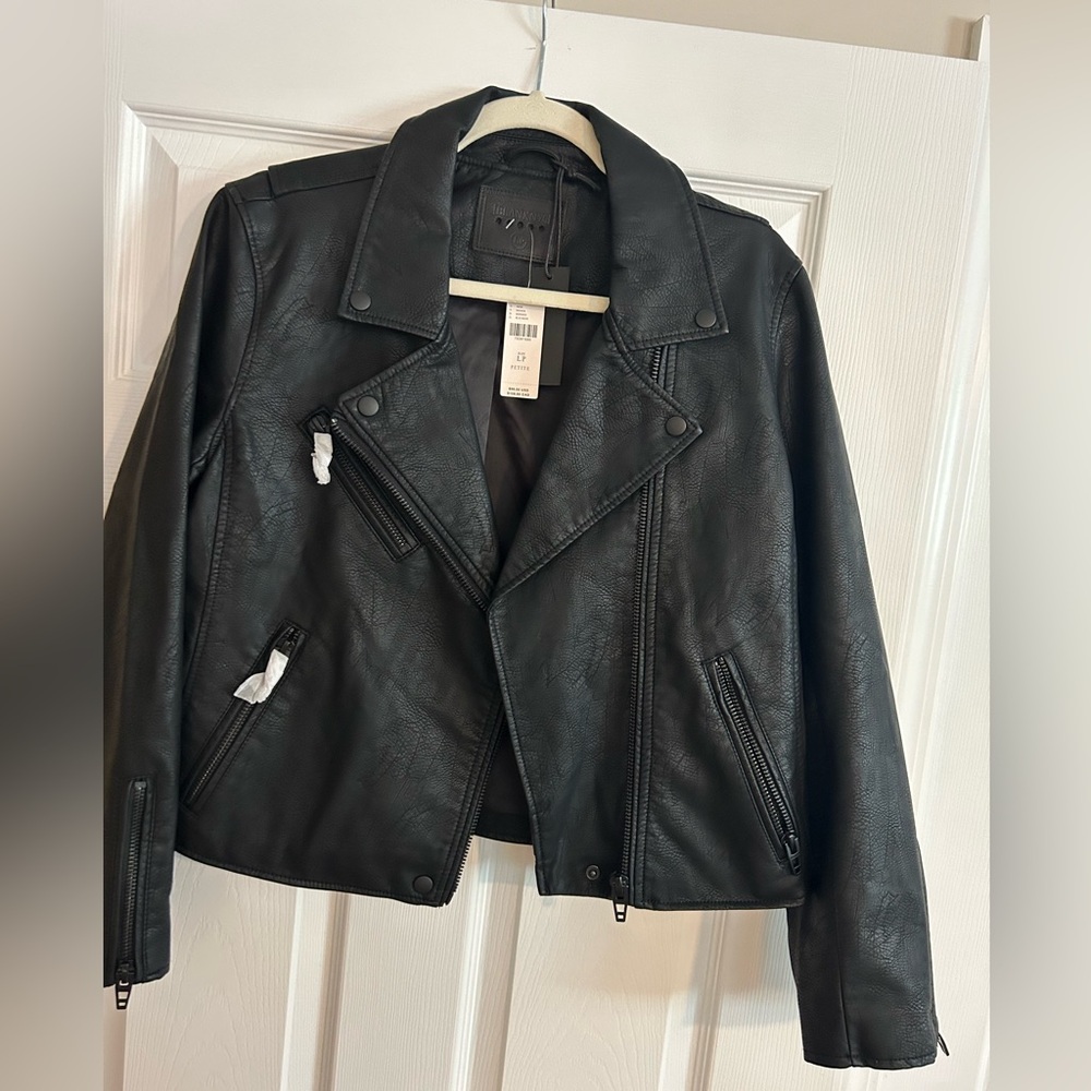 BlankNYC Vegan Leather Moto Jacket for Anthropologie Large Petite NWT!!